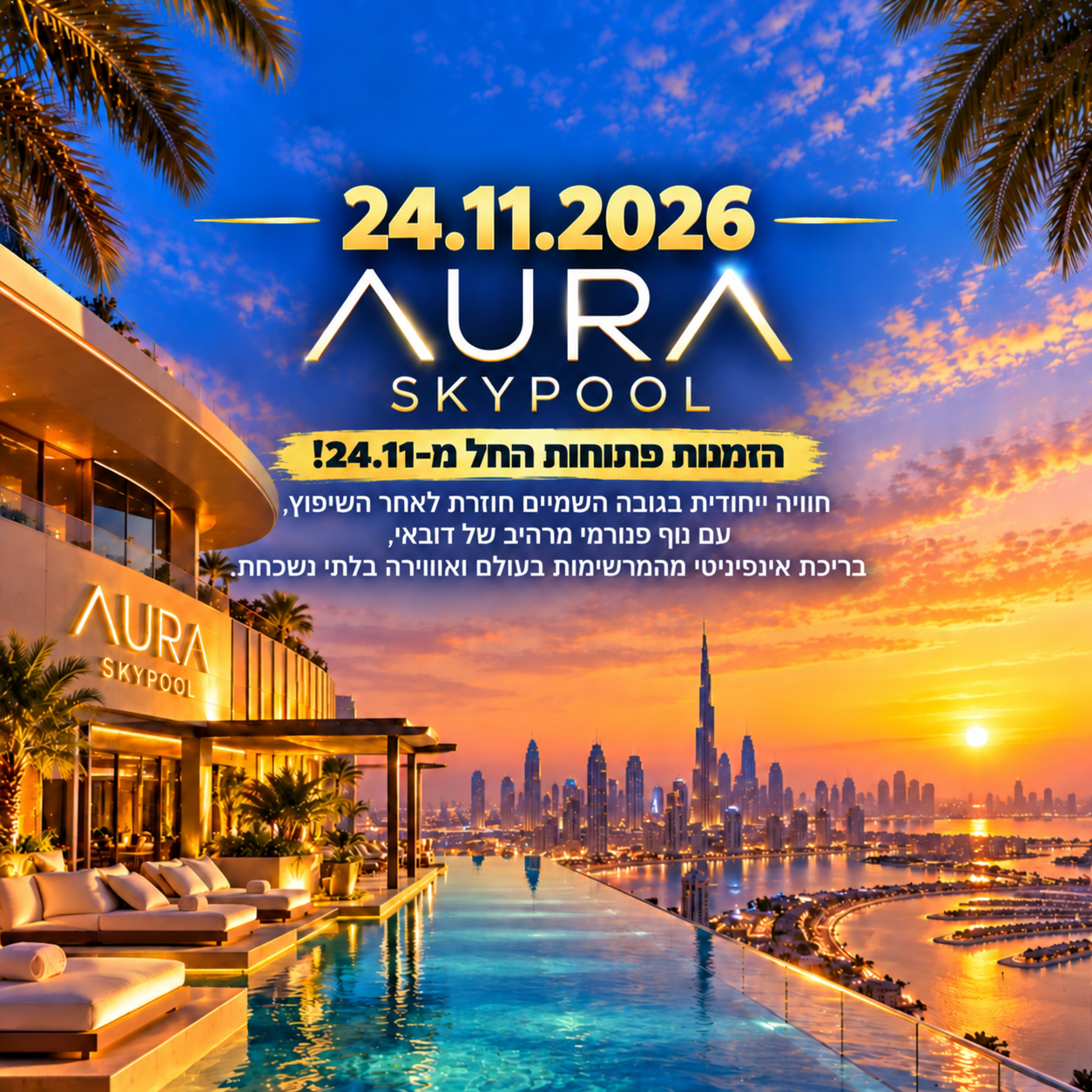 תאריך 24 בנובמבר 2026 — AURA SKYPOOL