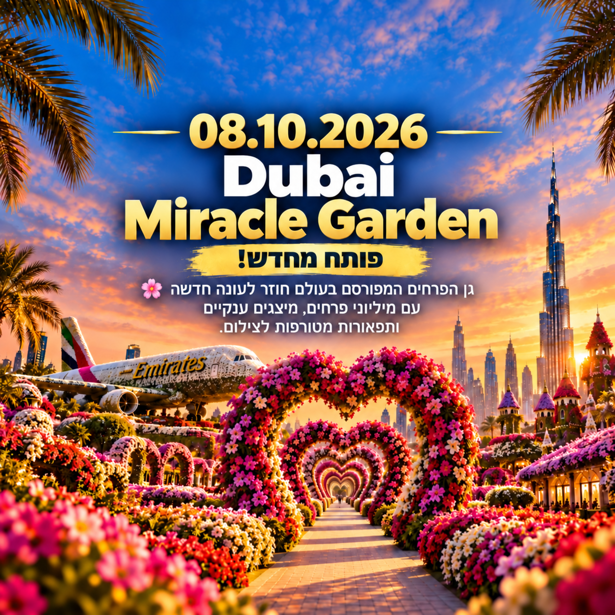 תאריך 8 באוקטובר 2026 — Dubai Miracle Garden