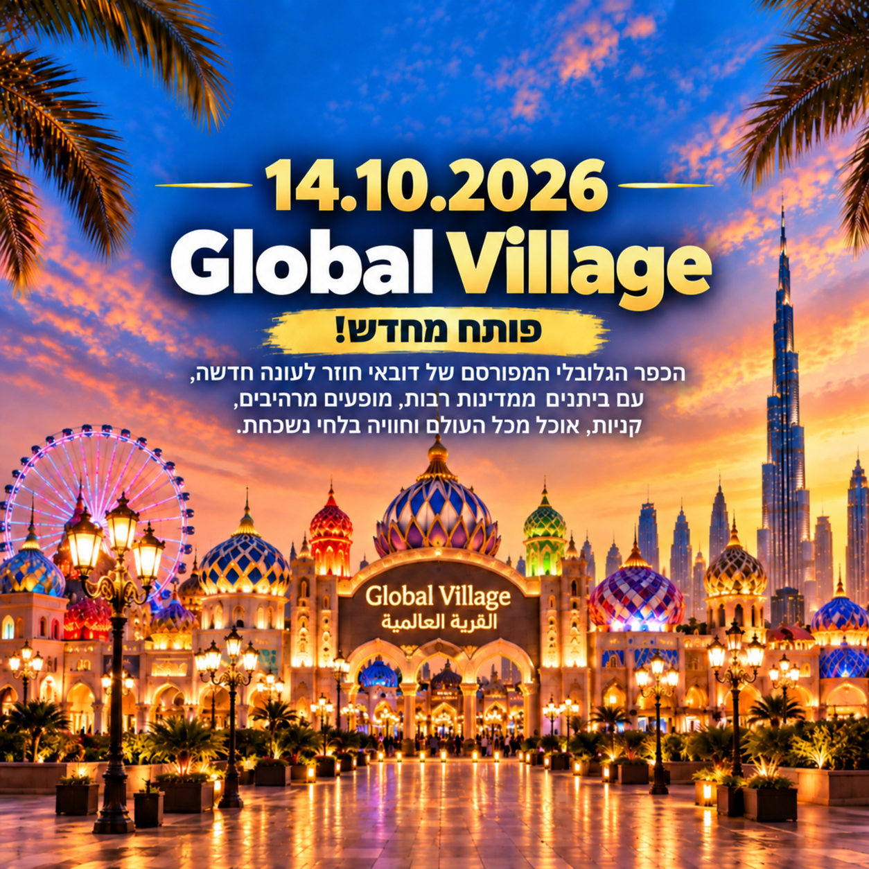 תאריך 14 באוקטובר 2026 — Global Village