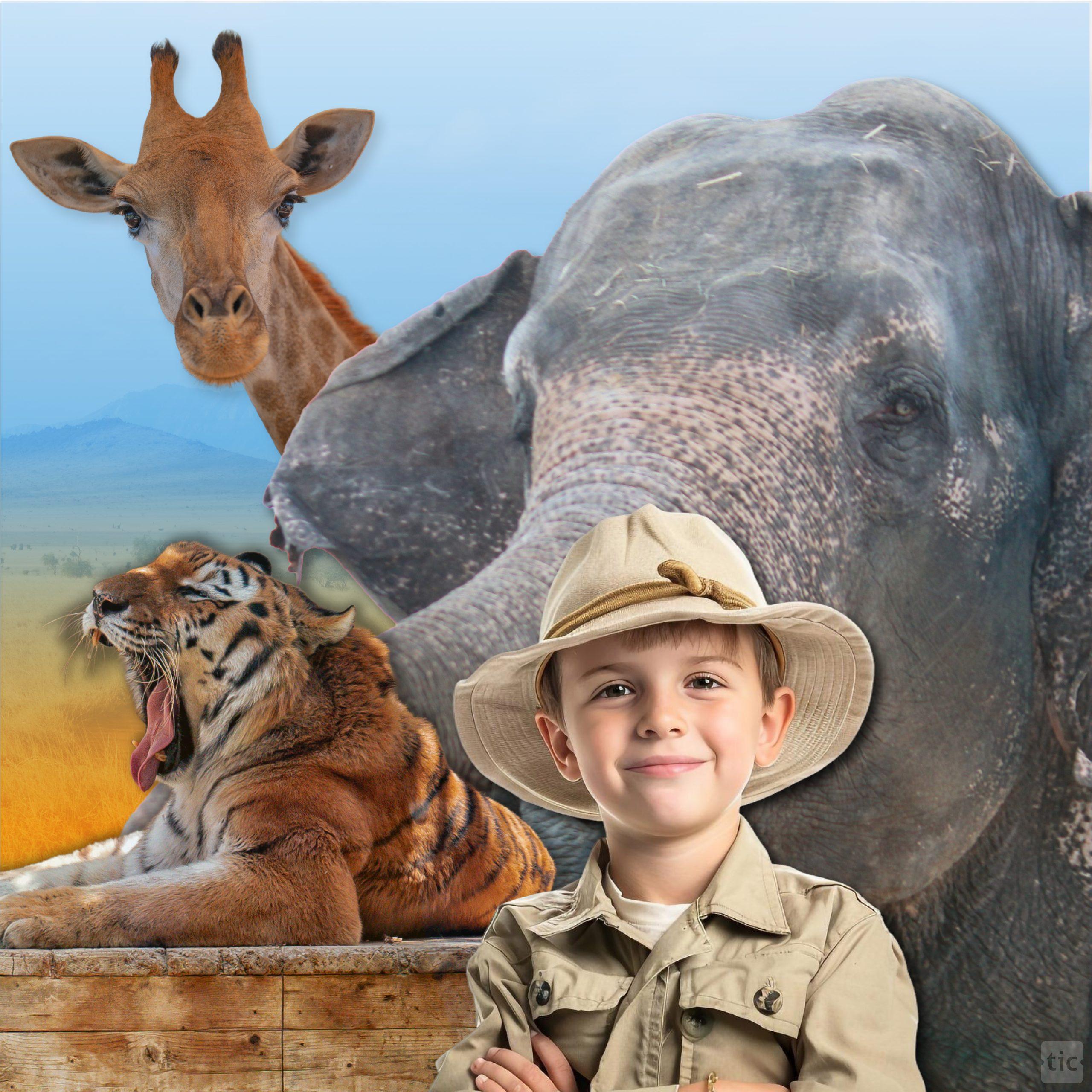 ג׳ירפה ובעלי חיים ב־Emirates Park Zoo